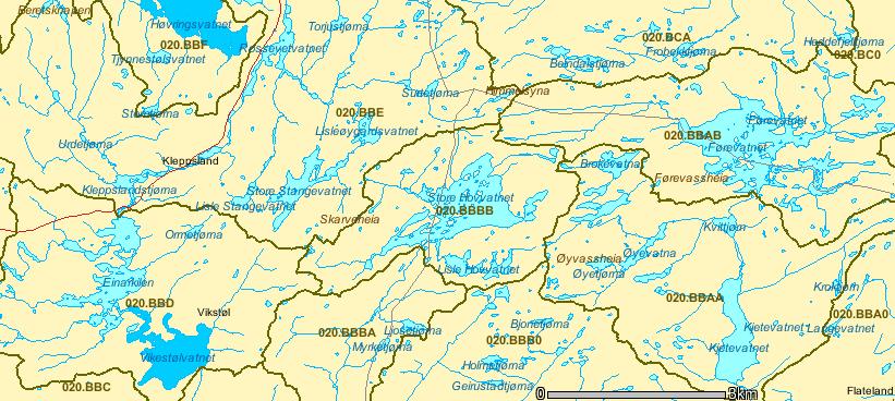 4.4 Effekter på Lille Hovvatn i Aust-Agder Lille Hovvatn er et ukalket referansevann i nedbørfeltet til Store Hovvatn i Aust-Agder (Figur 1).
