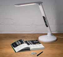 LED skrivebordslamper 93 SONNE 5 LED bordlampe Sonne 5 LED bordlampe er en lampe, termometer, (alarm) klokke og kalender i ett!
