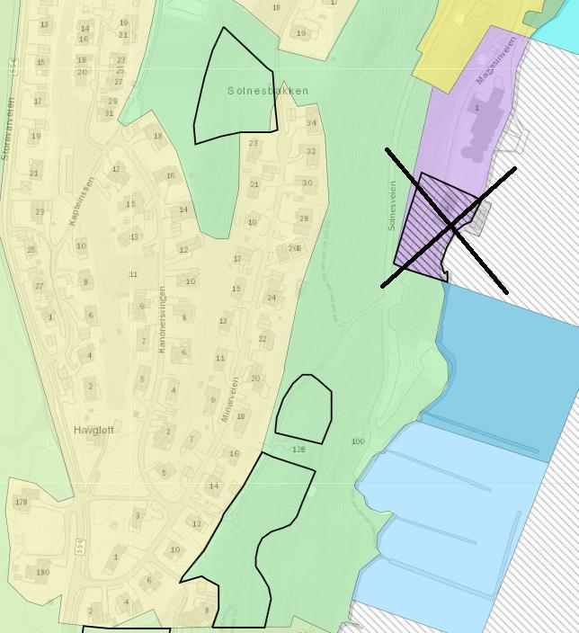 35 103 Solnes Gnr/bnr: del av 30/55 Arealstørrelse: 8,3 + 18,5 daa. Forslagsstiller: Ønske om etablering av nye eneboliger på deler av grunneiers eiendom på Solnes.