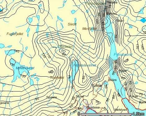 Det er ingen spesielle eller verneverdige geologiske forekomster i tiltaksområdet. Figur 3. Kartet viser den betydelige berggrunnsgeologi ske variasjonen i tiltaksområdet (fra www.ngu.