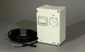 Termostater Elektronisk termostat leveres for montering direkte på veggen eller for montering i sikringsskap på DIN-skinne.