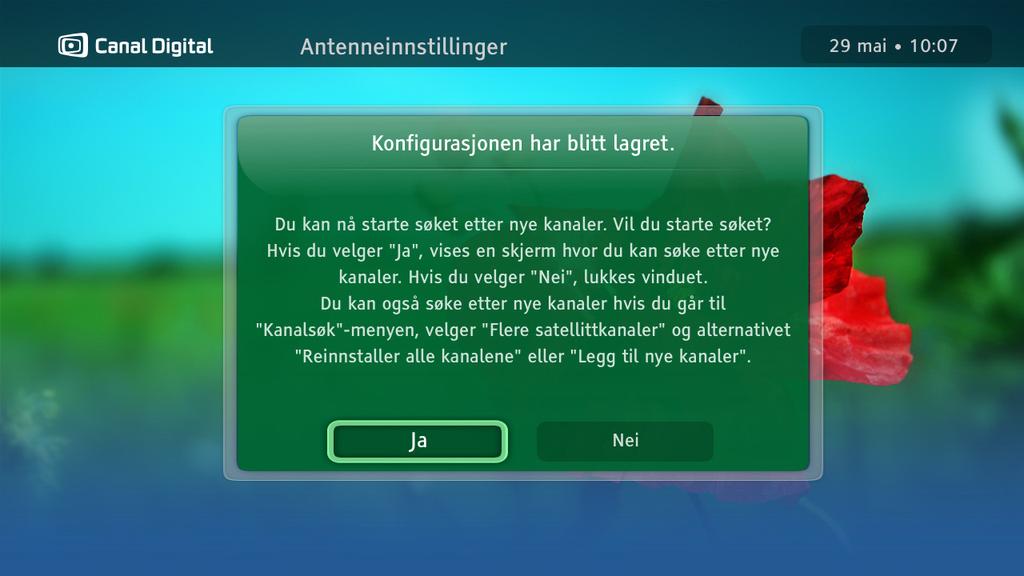 begynne søket etter nye kanaler.