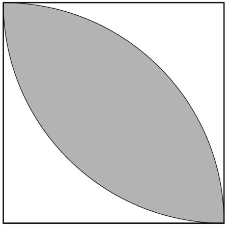 Oppgave b Tre sirkler med radius 1 tangerer hverandre. Finn arealet av det hvite feltet midt mellom sirklene? A 3 B 3 C 3 D 3 E Skriv på mål i tegningen.