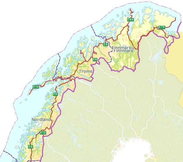 Pilotprosjektene E8 Riksgrensen Skibotn, Storfjord kommune, Troms E6 Vingrom Ensby,