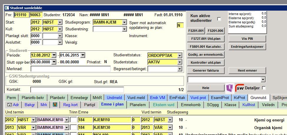 5. Studierettsperiode Årsstudium: studierett i et studieår. Studenten må søke om nytt opptak. Bachelorprogram: studierett i 6 semester. Perioden forlenges på forespørsel.