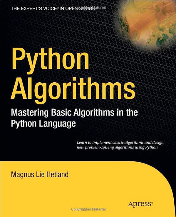 Frivillig Python Algorithms er en kort og lettlest bok, med forklaringer i retning
