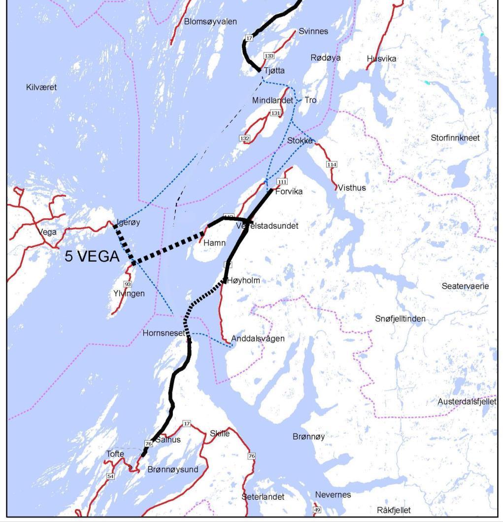 5 Vega 0 alt 1 3 4 Gladstad- 87** 0 88 88 88 0 Brønnøysund Kjøretid Spart tid +1 +1 +1 Kjørelengde 5 43 43 43 Gladstad Sandnessjøen Kjøretid Spart tid* 09* 117** 0 109 1 109 17*** ** -100-8 -87-30