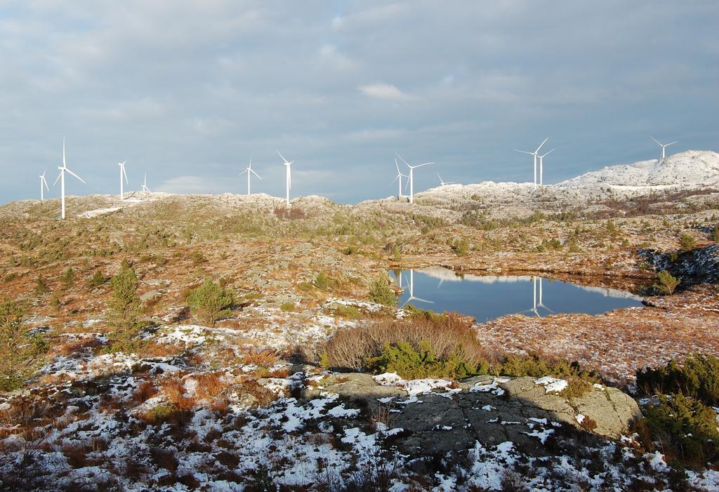 Lavt energibehov Midtfjell Vindkraft, Fitjar i Hordaland 100 vindmøller (800 GWh per år) kan drive