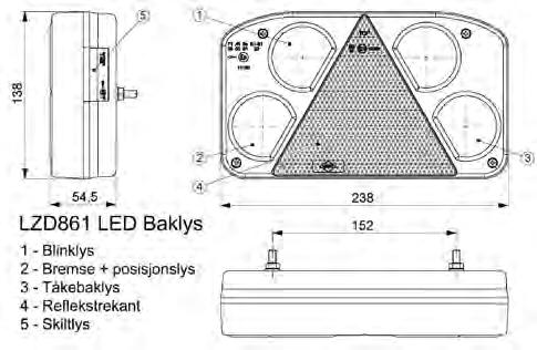 Baklys med innebygd motstand Lampene leveres i en rekke