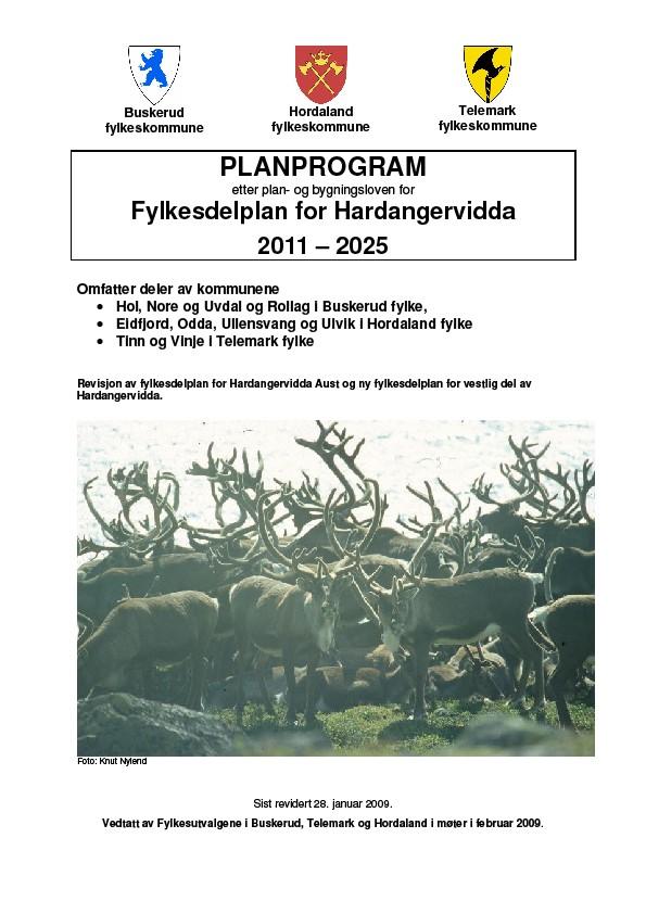 Planprogrammet, vedtatt av de tre fylkesutvalgene, februar 2009: