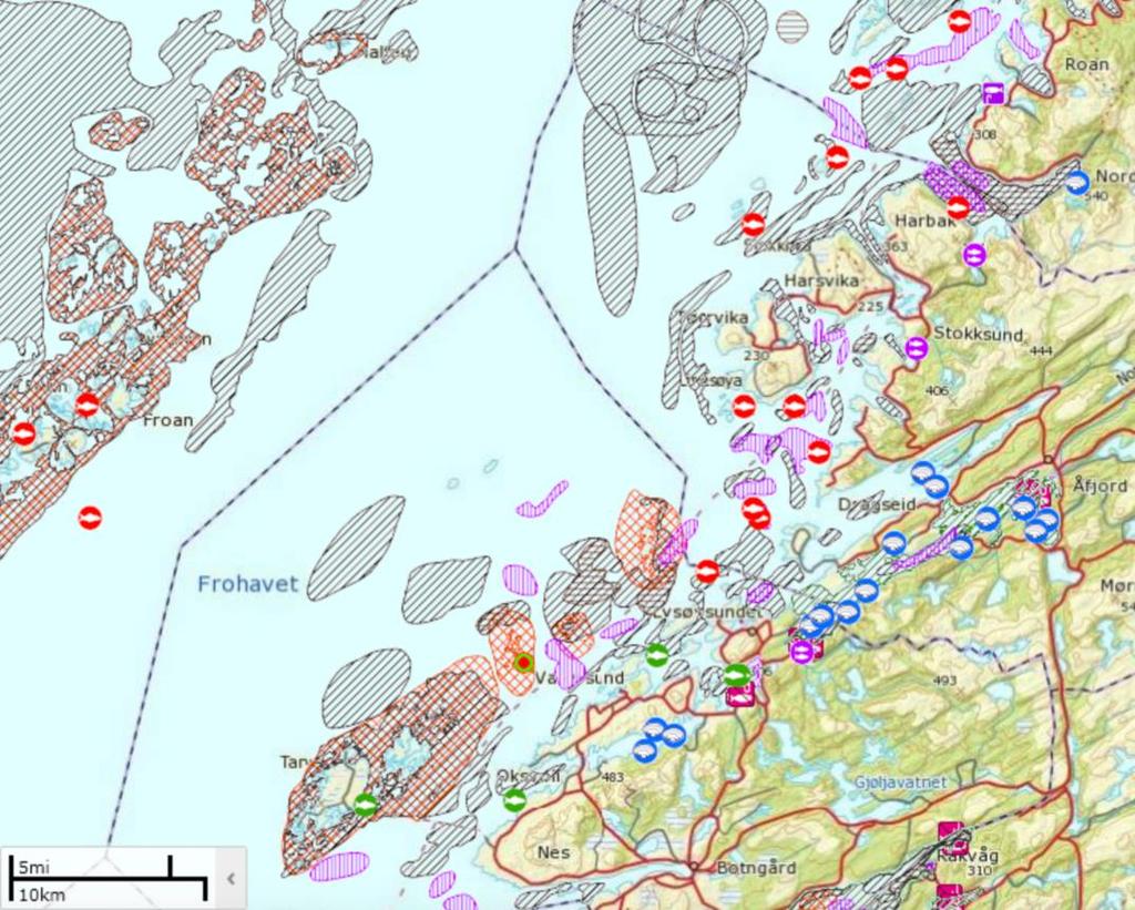 SNP FOSEN 2016 2020 (versjon 07.09.2016) rundt disse arealene, og her vil det naturlig oppstå konflikter om arealbruk.
