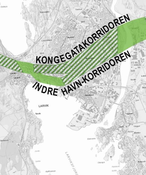 Tilknytning til havnesporet for godstrafikk Både Kongegata og Indre Havn korridoren kan