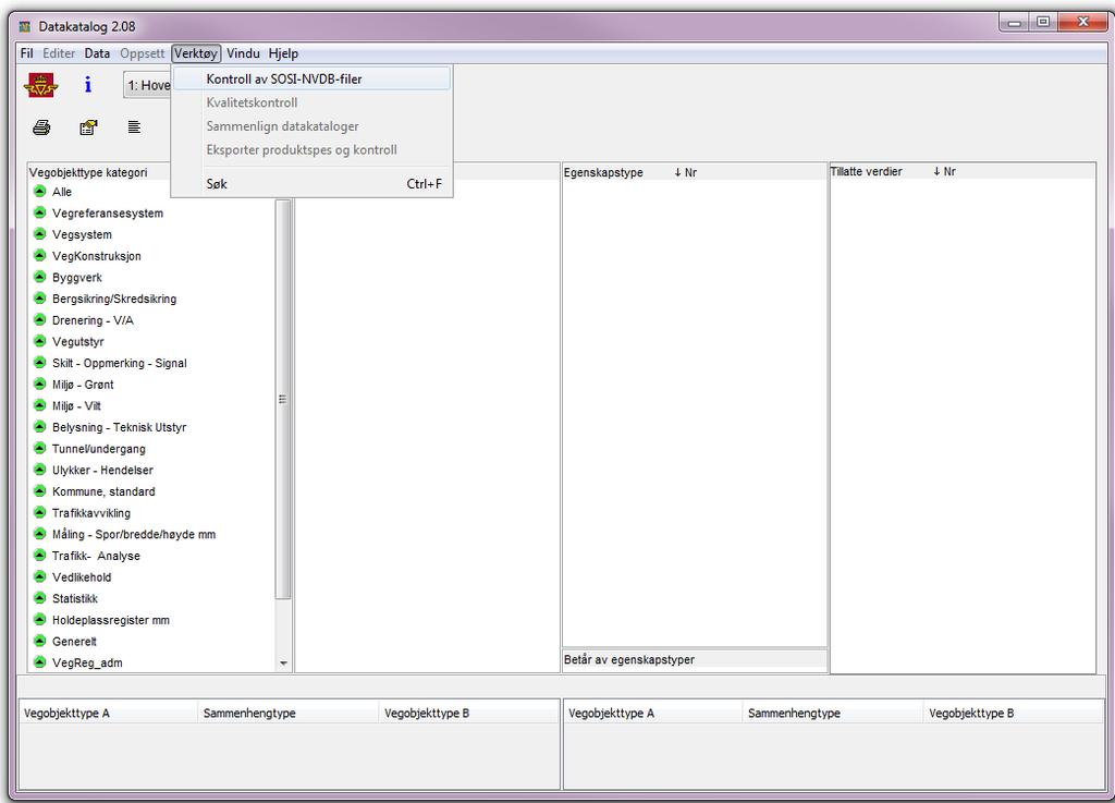 5.4 SOSI-NVDB-kontroll For å kontrollere innholdet i NVDB-data kan det kjøres SOSI-NVDB-kontroll fra Datakatalogen Figur 16.