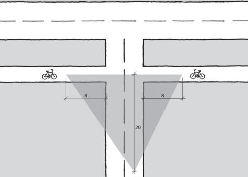 Stoppsikten (L s ) for for Sa2 samleveier er 45 meter. L1 blir dermed 54 meter. Siktkravet mellom Sagstubben og gang- og sykkelveien langs fv. 157 Myklerudveien skal være i henhold til Figur 12.
