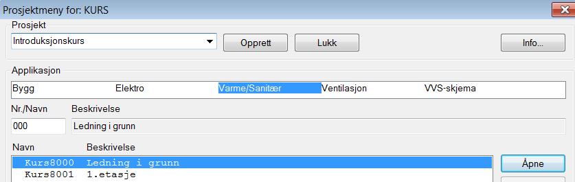 25.11.2011 6 Prosjektmeny 1 2 I prosjektmenyen vises forslag til modeller som kan brukes. Etter hvert som nye modeller blir opprettet, vil disse bli tilføyd i listen.