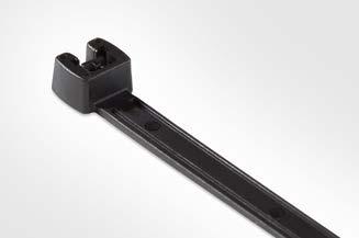 1.1 Serie Q med åpent låsehode og forlås-funksjon for utendørs bruk (UV resistent) Q-ties, PA66 sort Q-ties for bunting og sikring av kabler, rør og slanger.
