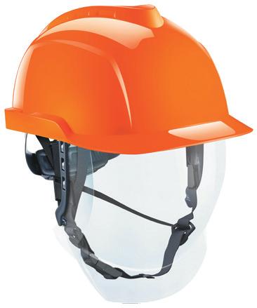 0-950-30000 1000V hjelm med ørebeskyttelse og integrert visir. Balansert og lett elektrikerhjelm,  V-GARD 950,1000V HJELM, REFL.