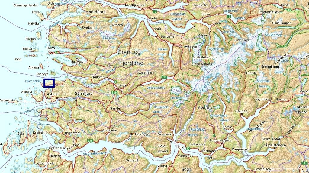 3 OMRÅDET Planområdet som vart undersøkt ligg rett NA for Stavnesodden og omfattar gbnr 3/1 og 3/2. Området kan nåes med båt eller med en halvtimes gå-tur på sti frå Grimelia.