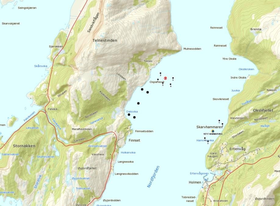 førstegangs innsendelse, målinger av spredningsstrøm ved lokaliteten manglet. Disse ble ettersendt den 4.4.2014. Den 11.4.2014 mottok fylkeskommunen ny og endret søknad fra GIFAS.