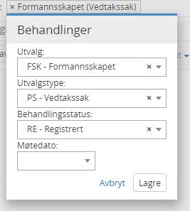 Saksframlegget sendes til evt. godkjenning av leder eller godkjenningsrunde til flere ledere ut fra rutinen til virksomheten.