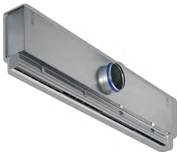 Ventilfront med bred kant Spjeldblad for luftmengderegulering kan justeres gjennom ventilfronten Skjult skruefeste som forenkler