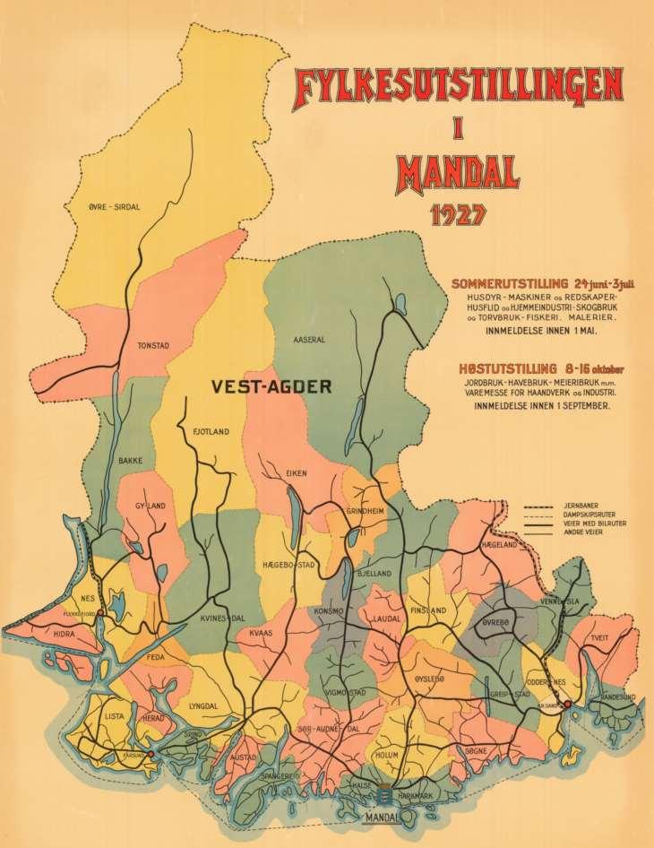 Vest-Agder 1927 41 kommuner 50 år siden Scheikommisjonen: