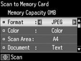 Scanning til et hukommelseskort Skannaus muistikorttiin Skanne til minnekort Skanna till ett minneskort A R & 17 B C Sæt et hukommelseskort i. Aseta muistikortti. Sett inn et minnekort.