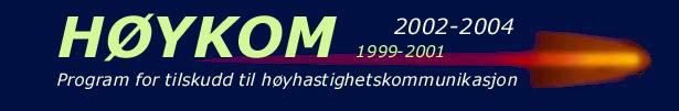 Høykom-skole videreføres i 2004 Nytt delprogram fra 2004: Høykom-distrikt