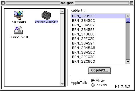 Installere skriverdriveren Macintosh For brukere av Mac OS 9.1 til 9.2 Koble skriveren til Macintosh -maskinen, og installer driveren 1 Slå av skriveren. 7 Fra menyen Apple, klikk på Velger.