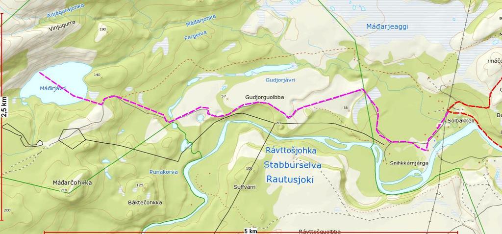 Begrunnelse: Følger ubrøytet bilvei, tilrettelegging for turisme og lokalbefolkning mtp fiske og friluftsliv.