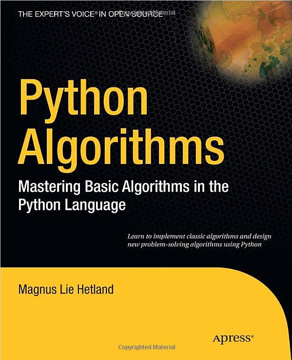Frivillig Python Algorithms er en kort og lettlest bok, med forklaringer i retning