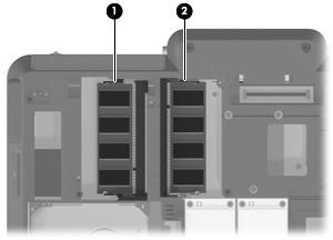 1 Legge til eller fjerne minnemoduler Datamaskinen har ett minnemodulrom, som er plassert på undersiden av datamaskinen.
