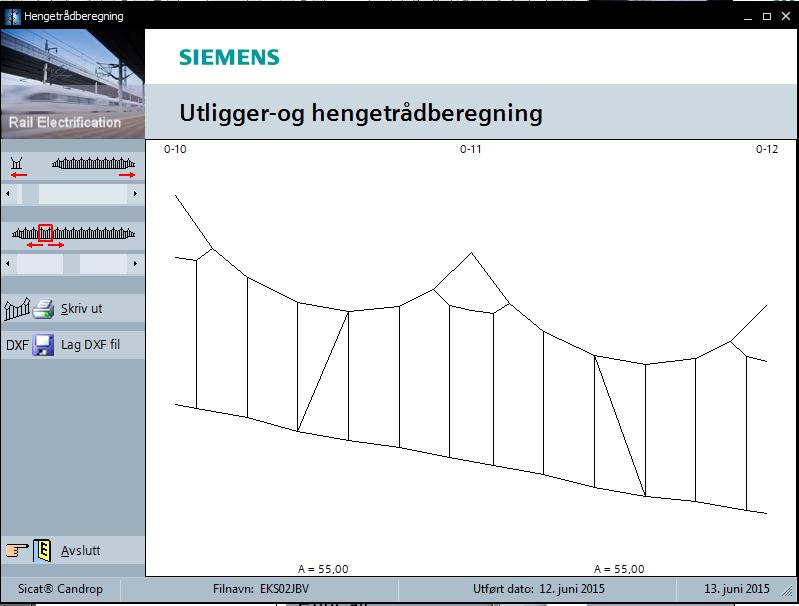 De enkelte knapper/symboler har følgende betydning: Rullefelt for å bestemme hvor mange spennlengder en ønsker i skjermbildet.