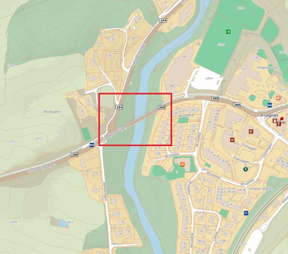 1 Innledning Statens Vegvesen Region Øst (SvRø) planlegger ny Frogner bru med gang- og sykkelvei på fv. 260 over Leira, ved Frogner i Sørum kommune.