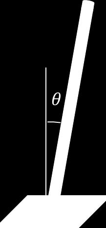 Vi setter inn i betingelsen for friksjonskraften og bruker f = F: f μ s N F μ s (mg + F tan θ ) F F μ s tan θ μ smg F μ smg μ s tan θ Oppgave 4 (9 poeng) En tynn stang av lengde L er laget av et lett