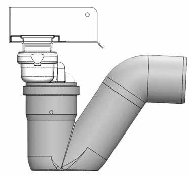 P-vannlåsen kan brukes i stedet for den opptagbare vannlåsen/luktsperren som følger med enkelte av utløpshusene.