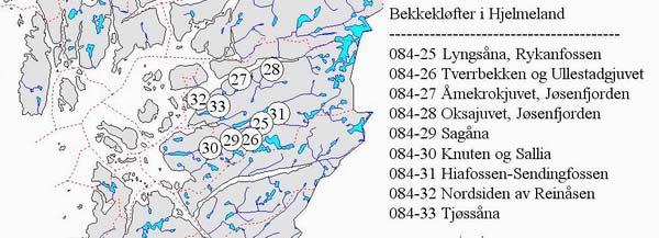 SAMMENDRAG Ihlen, P. G. & Blom, H. H. 2009. Bekkekløftprosjektet naturfaglige registreringer i Rogaland 2008: Hjelmeland kommune.