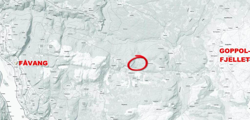 3. BESKRIVELSE AV PLANOMRÅDET 3.1 Beliggenhet Planområdet er beliggende på Fåvangfjellet, ca 10-20 km sør-øst for Fåvang sentrum. Goppolvegen er gjennomfartsveg forbi planområdet.