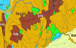 konsulentvirksomhet. Kommuneplanens arealdel (1943 0000) angir området til å ligge under S17/S18 senterområde (i brunt) i forbindelse med bybanestopp.