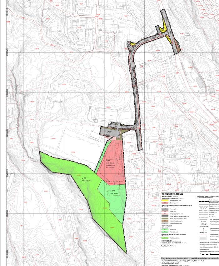 Bergen kommunale bygg BKB) forslag til reguleringsendring for et område i Olsvik i Laksevåg bydel. Planområdet ligger i Olsvikåsen og er på ca. 30,6 daa.