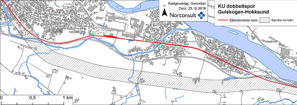 29 av 54 5.2 Delstrekning Mjøndalen Søndre korridor (se Figur 15 og Tabell 6) er 5,5 kilometer lang.