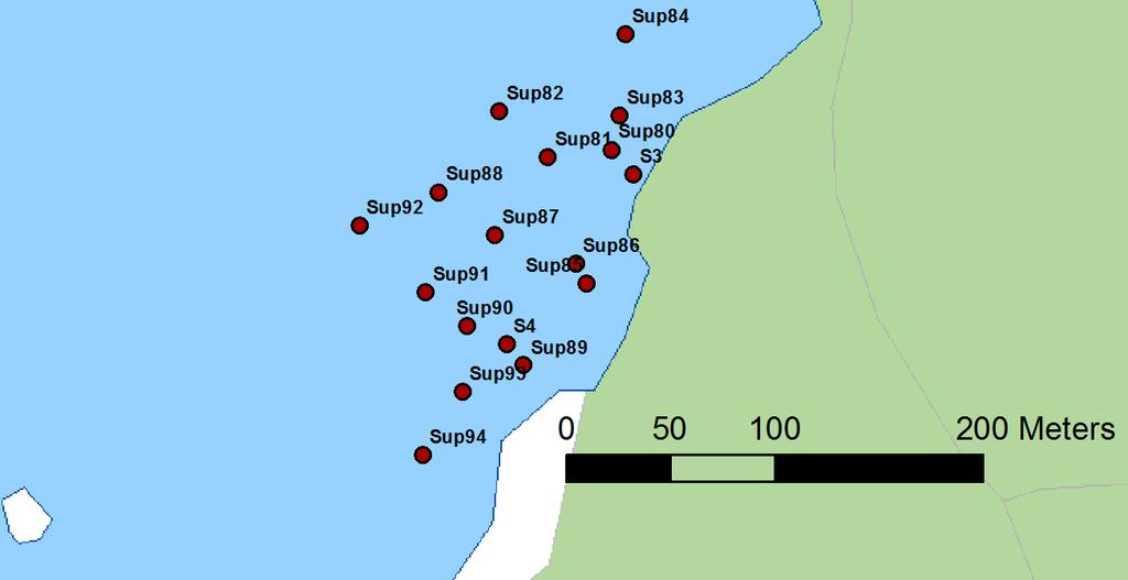 I denne undersøkelsen er det tatt 23 supplerende sedimentprøver fra disse to områdene for å kartlegge disse mer detaljert.