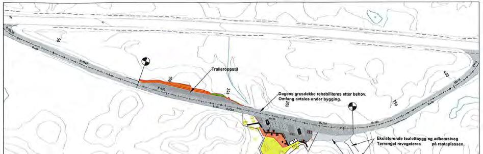 Kart 2: Tegninger av rasteplassen ved Storrhusranden. AS Eidefoss opplyser i e-posten 15.03.