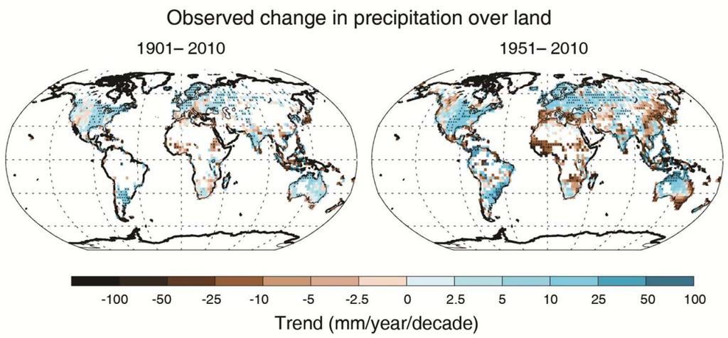 Global distribution of precipitation changes Oppgave 19 Hvordan relaterer endringene seg til hvordan nedbøren