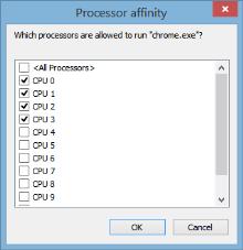 databasetjenere er velegnet for å kjøre med TLP Prosessor-affinitet Styrer hvilke CPUer (kjerner) hver