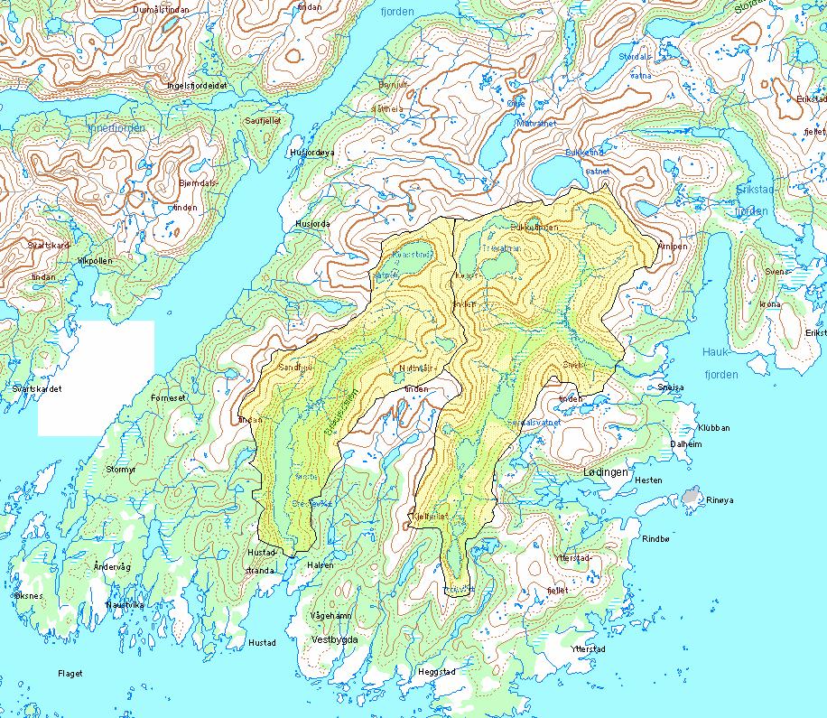 177.4 Sneisvatn Utløp Første Bresjavatn Figur 2. Oversiktskart over Bresjaelvas nedbørfelt sammen med målestasjon 177.4 Sneisvatn 2.