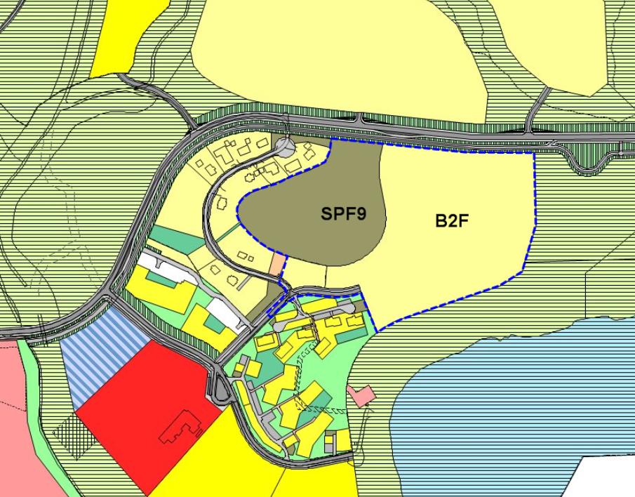 1.2.3 Gjeldende reguleringsplan I gjeldende reguleringsplan for Skytterhusfjellet vedtatt 22.03.2007 er mesteparten av planområdet regulert til frittliggende småhusbebyggelse (lys gul i figur 2).