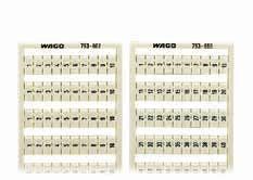 Fargede merkeark WAGO Multi-merkesystem WMB Miniature WSB hurtigmerkesystem WSB Fargede merkeark Horisontal/vertikal merking Supplerende varenumre 10 striper med 10 merker pr ark til rekkeklemmer med