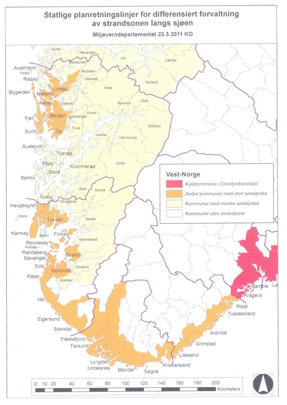 21 Sone 2 omfatter alle kystkommunene i begge agderfylkene, samt kommuner i Rogaland, Hordaland og Møre og Romsdal, samt de to trøndelagsfylkene (se også avsnitt 6 i retningslinjen).