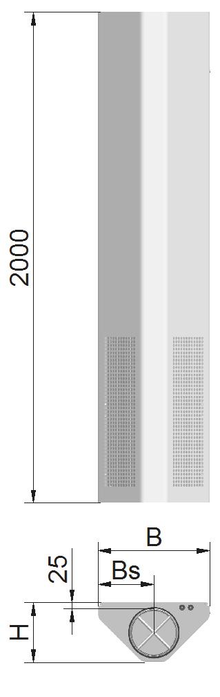 Den leveres med to forskjellige spredningsmønstre og i lengdene, og meter. For montasje fritt i tak benyttes en ½-rund variant og ved montasje i hjørnet mellom vegg og tak benyttes en ¼-rund variant.